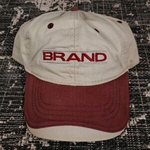 Retro‎ BRAND Mens Baseball Hat Two Tone Beige Burgundy Maroon Tan Adjustable Cap